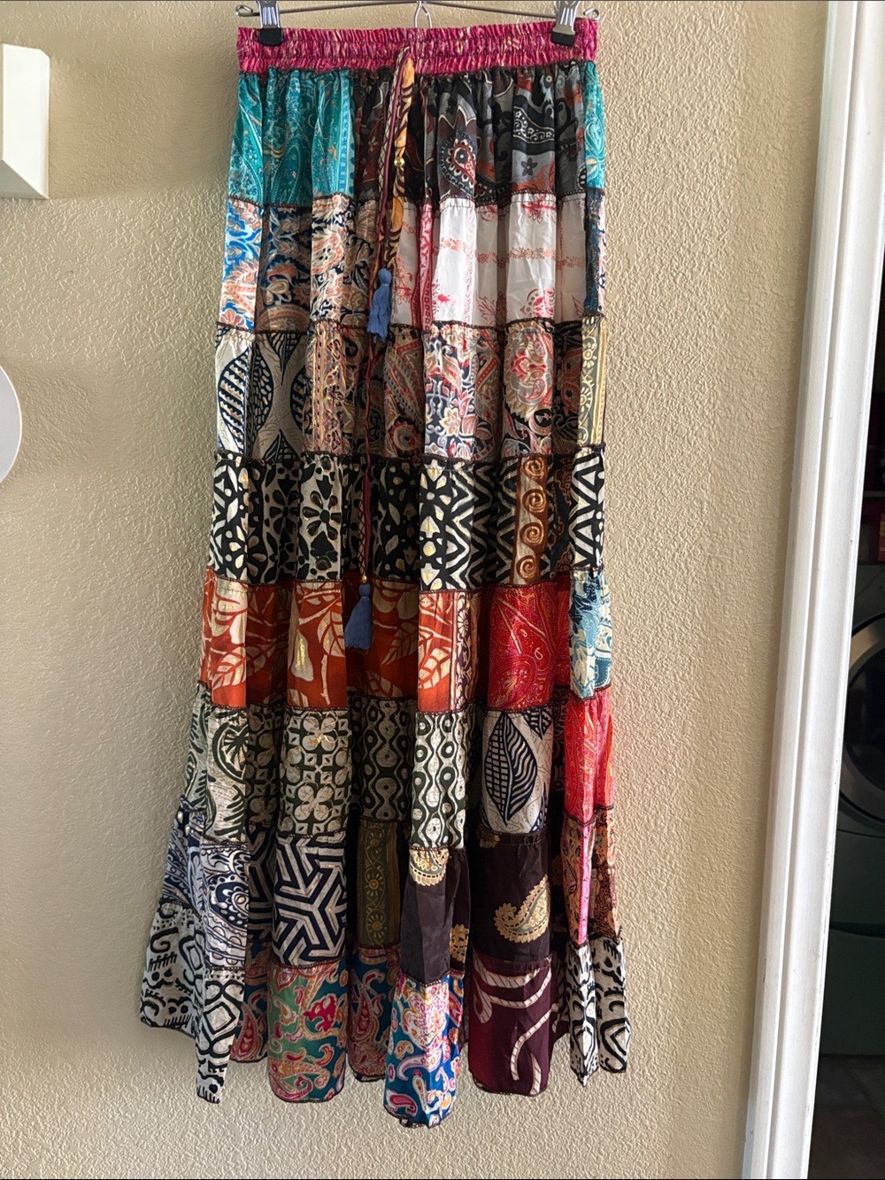 Boho Patchwork Maxi Skirt in Multicolor